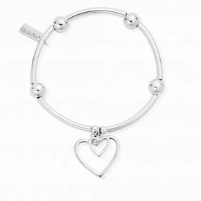 ChloBo Noodle Ball Double Open Heart Bracelet SBNB007028
