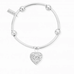 ChloBo Noodle Ball Filigree Heart Bracelet SBNB050