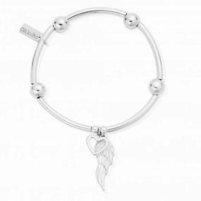 ChloBo Noodle Ball Open Heart & Angel Wing Bracelet SBNB007703