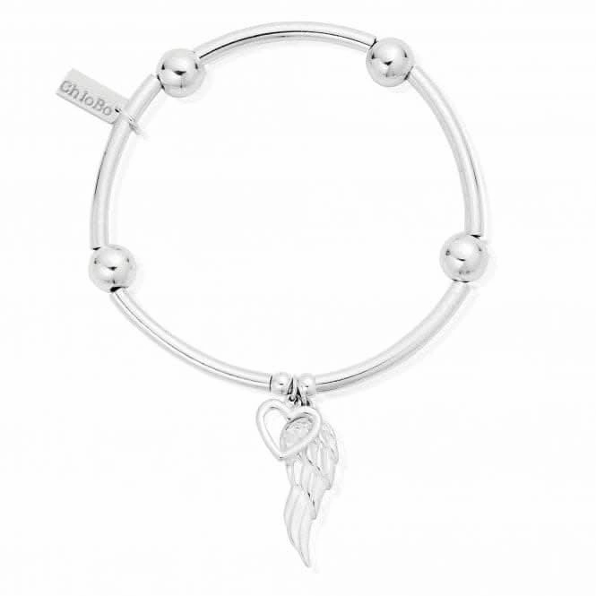 ChloBo Noodle Ball Open Heart & Angel Wing Bracelet SBNB007703