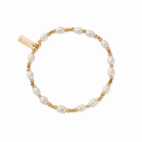 Chlobo Pearl Gold Plated Sparkle Bracelet D