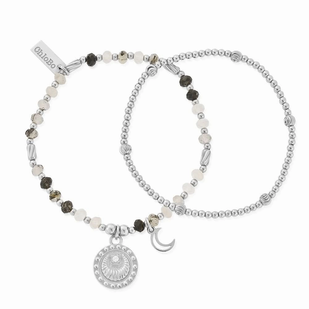 ChloBo Rising Woman Black Rutilated Quartz Set Of 2 SBSETBRQ11983458