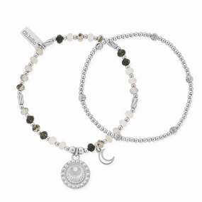 ChloBo Rising Woman Black Rutilated Quartz Set Of 2 SBSETBRQ11983458