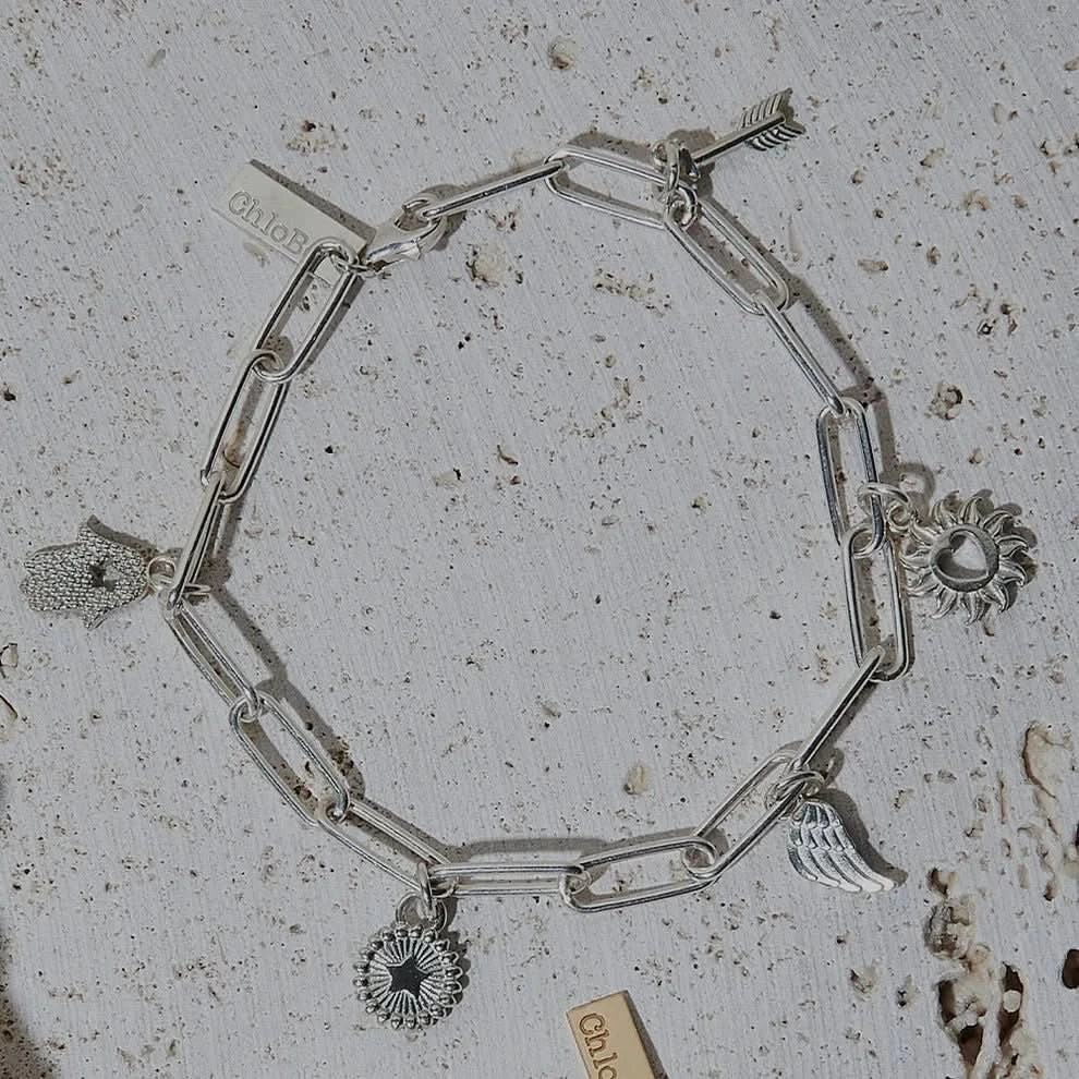 ChloBo Soul Compass Multi Charm Link Chain Bracelet SBLCMSC