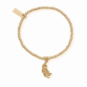 ChloBo Sterling Silver Cute Charm Feather Heart Bracelet GBCC1078
