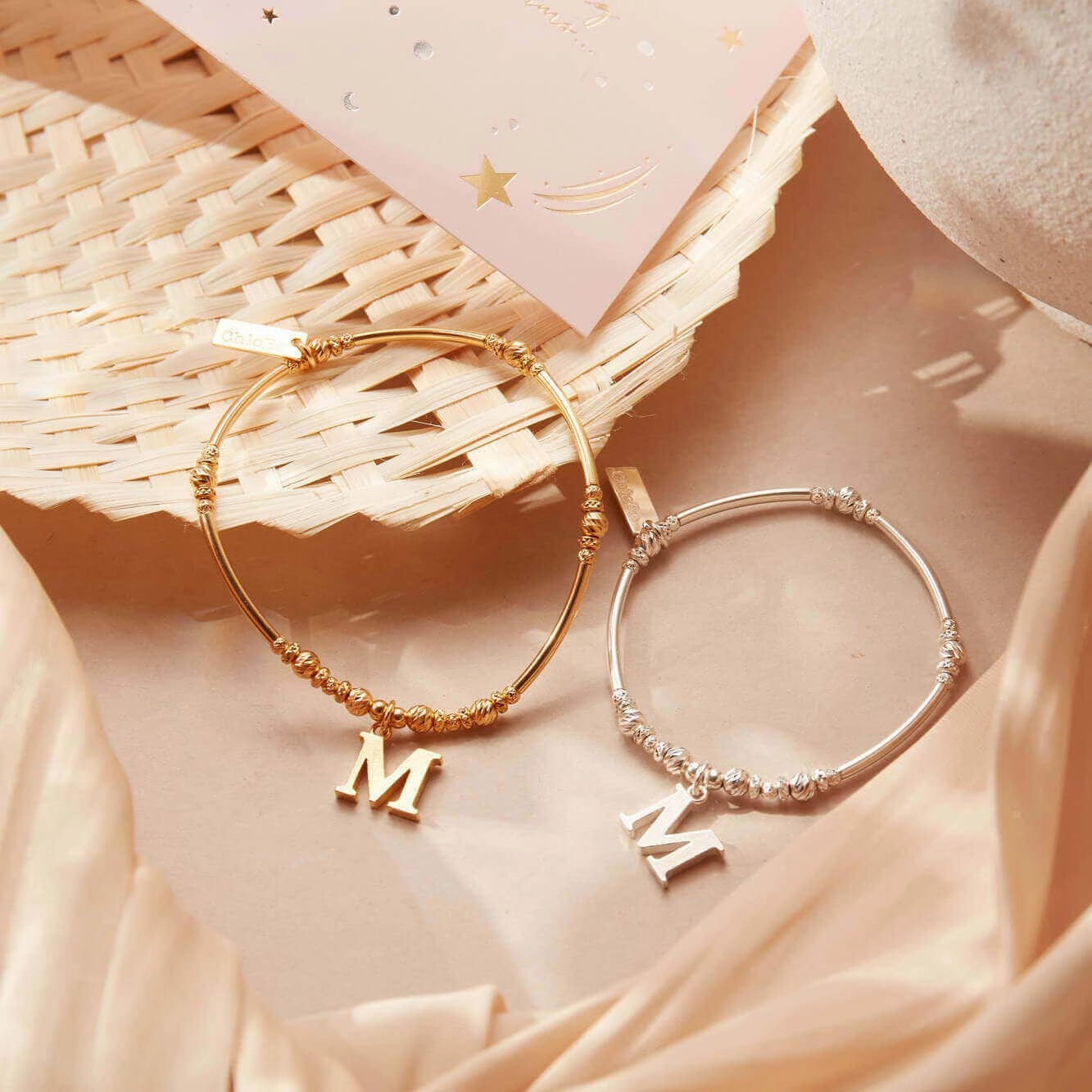 ChloBo Sterling Silver Gold Plated Initial Bracelet M