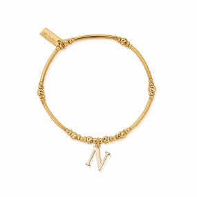 ChloBo Sterling Silver Gold Plated Initial Bracelet N