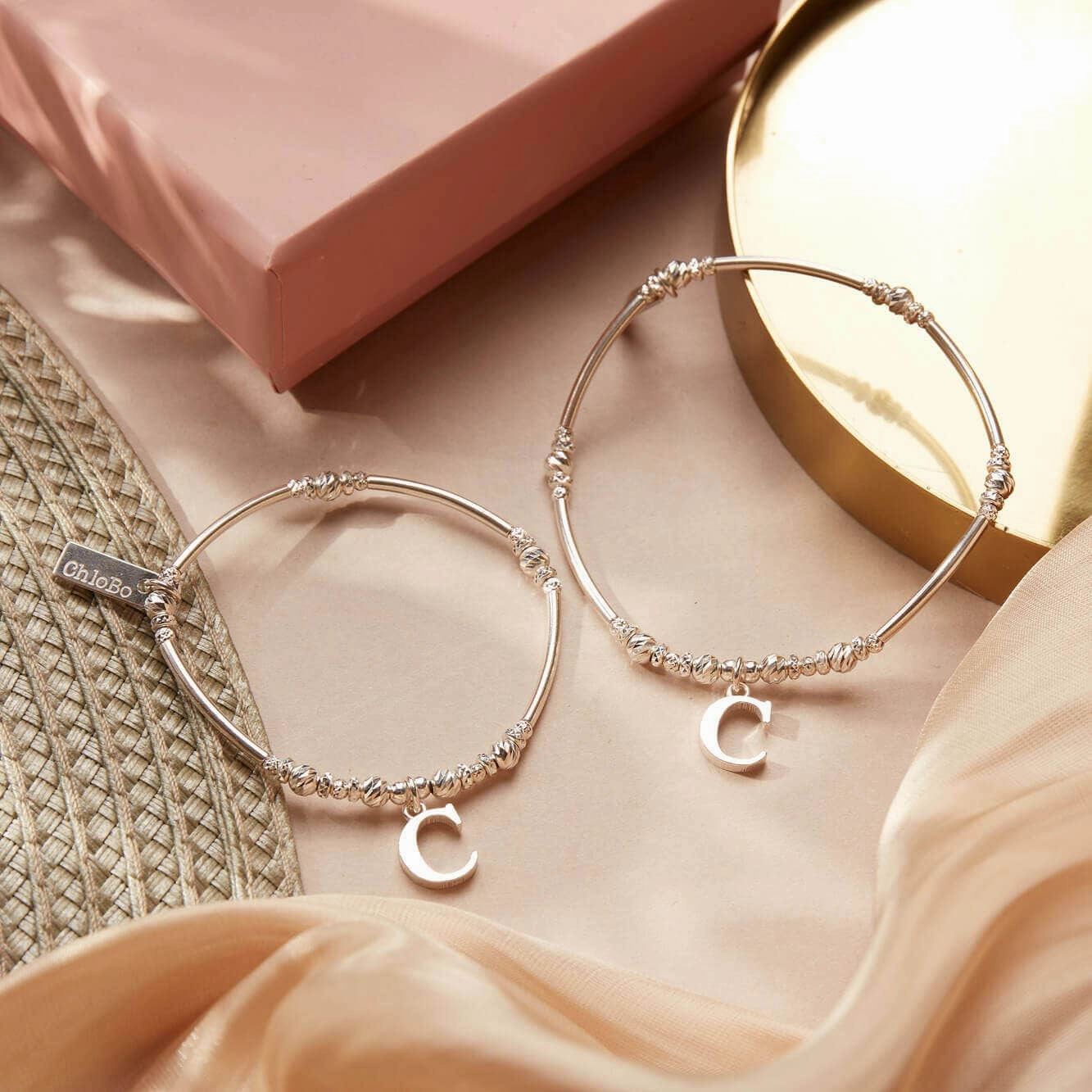 ChloBo Sterling Silver Initial Bracelet C