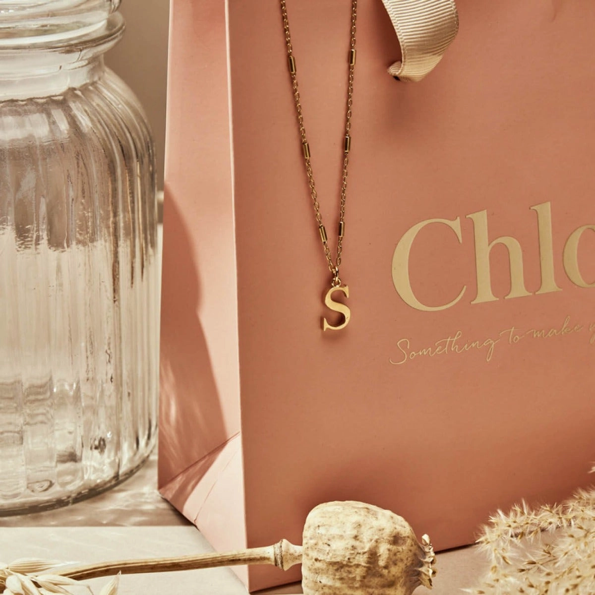 ChloBo Sterling Silver Initial Necklace S