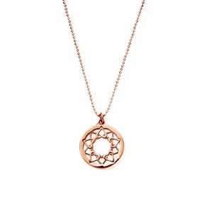 ChloBo Sterling Silver Rose Gold Plated Diamond Cut Chain With Heart Mandala Pendant
