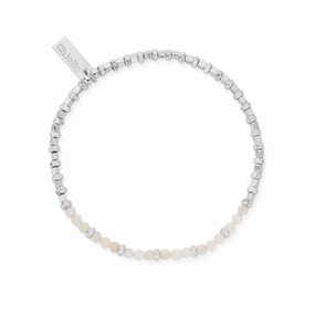 ChloBo Sterling Silver Rose Quartz Sparkle Cube Bracelet