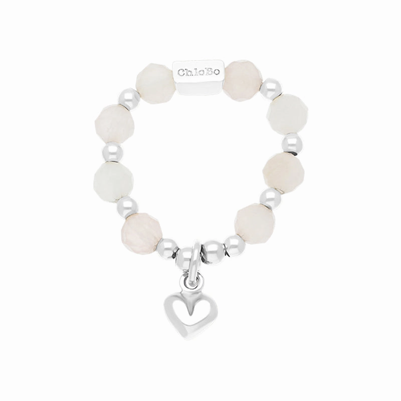 ChloBo Sterling Silver Sun Lover Rose Quartz Ring