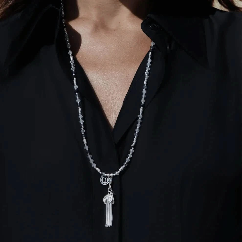 ChloBo Tassel Of Joy Black Rutilated Quartz Necklace SNBRQ3454