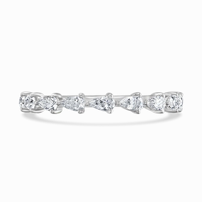 Claw Set Pear Cut Diamond Band In Platinum
