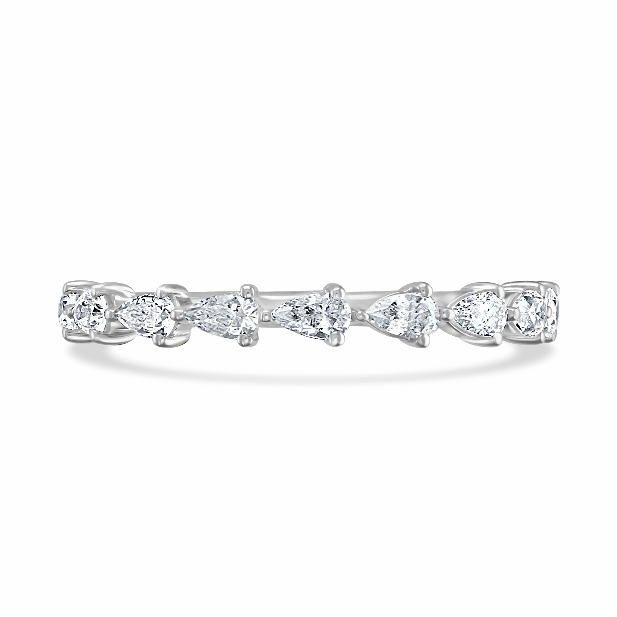 Claw Set Pear Cut Diamond Band In Platinum