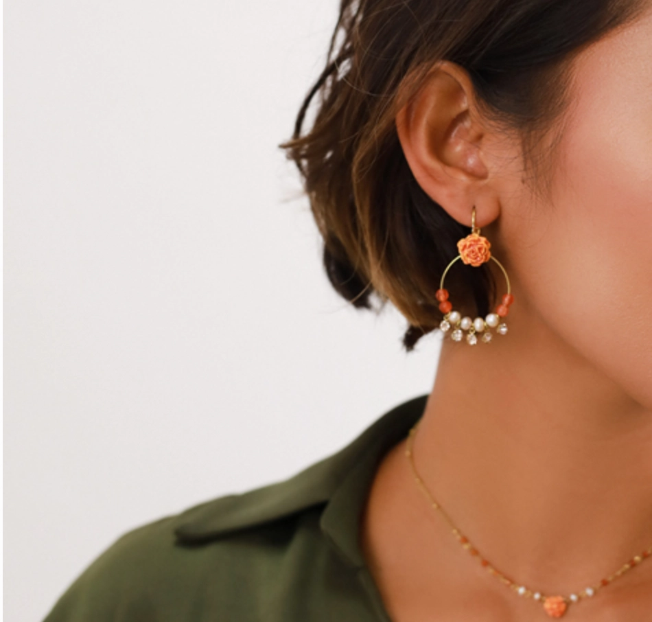 CLEA french hooks with 5 strass dangles earrings
