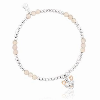 Clogau Affinity Sterling Silver Lioness Beaded Bracelet 17-18cm