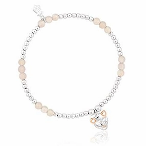 Clogau Affinity Sterling Silver Lioness Beaded Bracelet 17-18cm