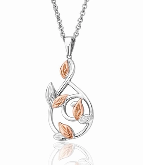 Clogau Awelon Sterling Silver Leaf Pendant D