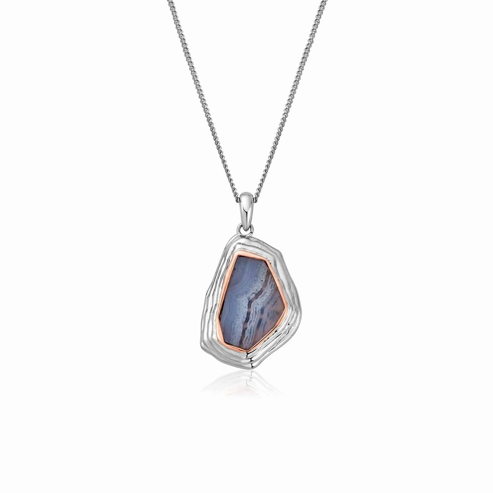Clogau Capstones Sterling Silver Blue Agate Pendant D