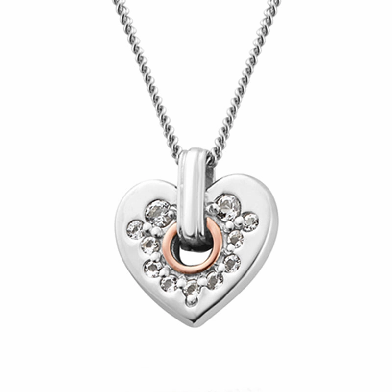 Clogau Cariad Sparkle Small Heart Sterling Silver Pendant