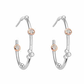 Clogau Celebration Sterling Silver Half Hoop Earrings