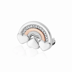 Clogau Enfys Bach Heart Sterling Silver Pin Badge D
