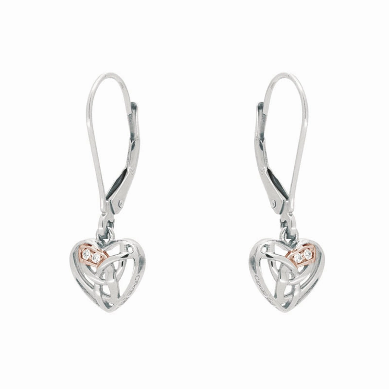 Clogau Eternal Love Sterling Silver Diamond Drop Earrings D