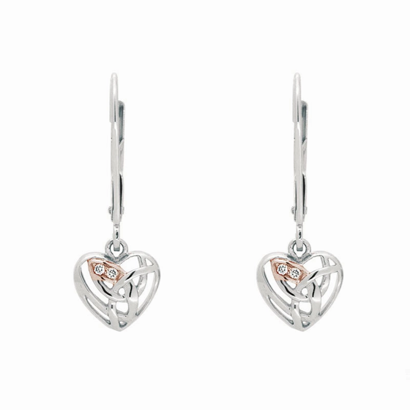 Clogau Eternal Love Sterling Silver Diamond Drop Earrings D