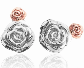 Clogau Glyn Rhosyn Silver Stud Earrings D