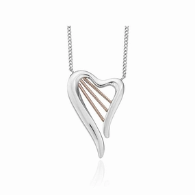 Clogau Heartstrings Sterling Silver Harp Necklace D