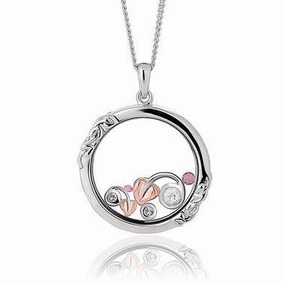 Clogau Inner Charm Sterling Silver Pink Sapphire and Topaz Necklace