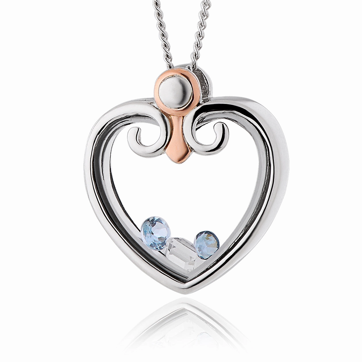 Clogau Inner Charm Sterling Silver Topaz Princess Necklace