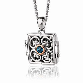 Clogau Kensington Sterling Silver London Blue Topaz Locket