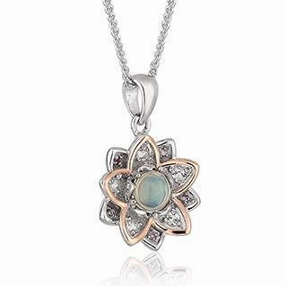 Clogau Lotus Sterling Silver Opal Necklace D