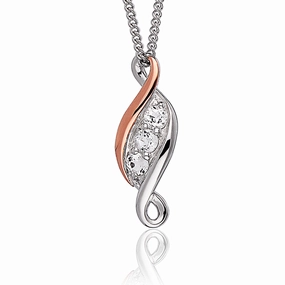 Clogau Past Present Future Sterling Silver White Topaz Necklace