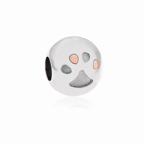 Clogau Paw Print Milestones Sterling Silver Bead Charm D