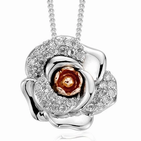 Clogau Rose White Topaz and Sterling Silver Pendant D