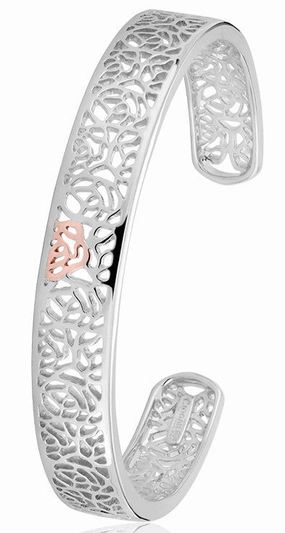 Clogau Royal Roses Sterling Silver Bangle D