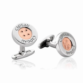 Clogau Signature Sterling Silver Button Cufflinks D