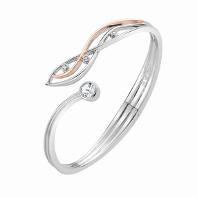 Clogau Swallow Falls Sterling Silver White Topaz Bangle