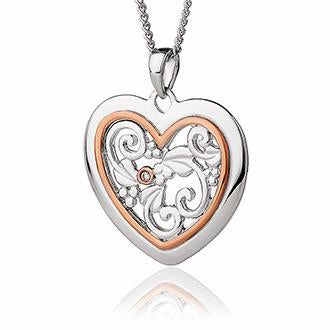 Clogau Tree of Life Sterling Silver Diamond Heart Necklace