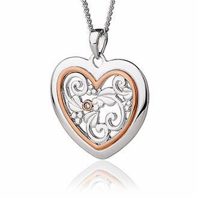 Clogau Tree of Life Sterling Silver Diamond Heart Necklace