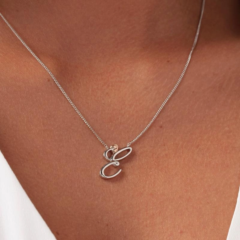 Clogau Tree of Life Sterling Silver Initials Letter E Necklace D