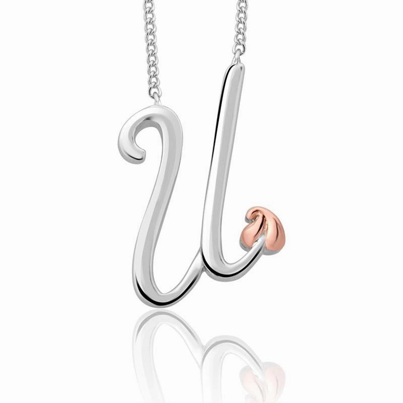 Clogau Tree of Life Sterling Silver Initials Letter U Necklace D