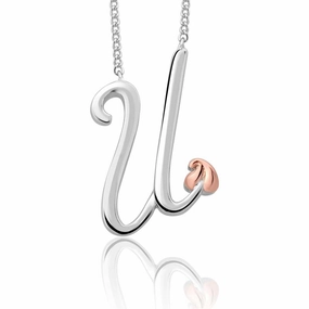 Clogau Tree of Life Sterling Silver Initials Letter U Necklace D