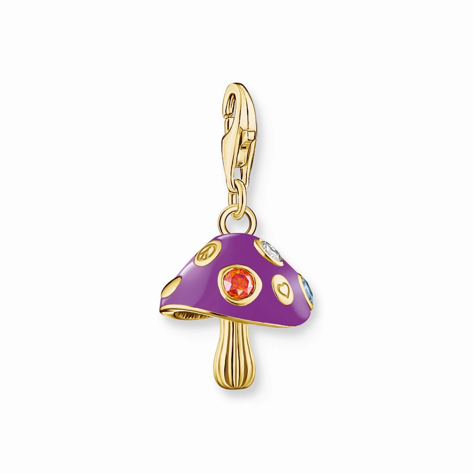 Colourful Mushroom Gold Charm