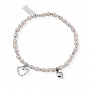 Confetti Falls Silver Forever Love Pearl Bracelet 18cm SBFOREVER18