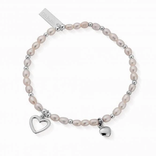 Confetti Falls Silver Forever Love Pearl Bracelet 18cm SBFOREVER18