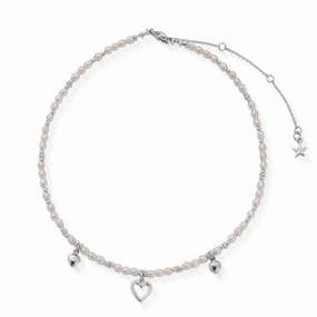 Confetti Falls Silver Forever Love Pearl Necklace SNFOREVER